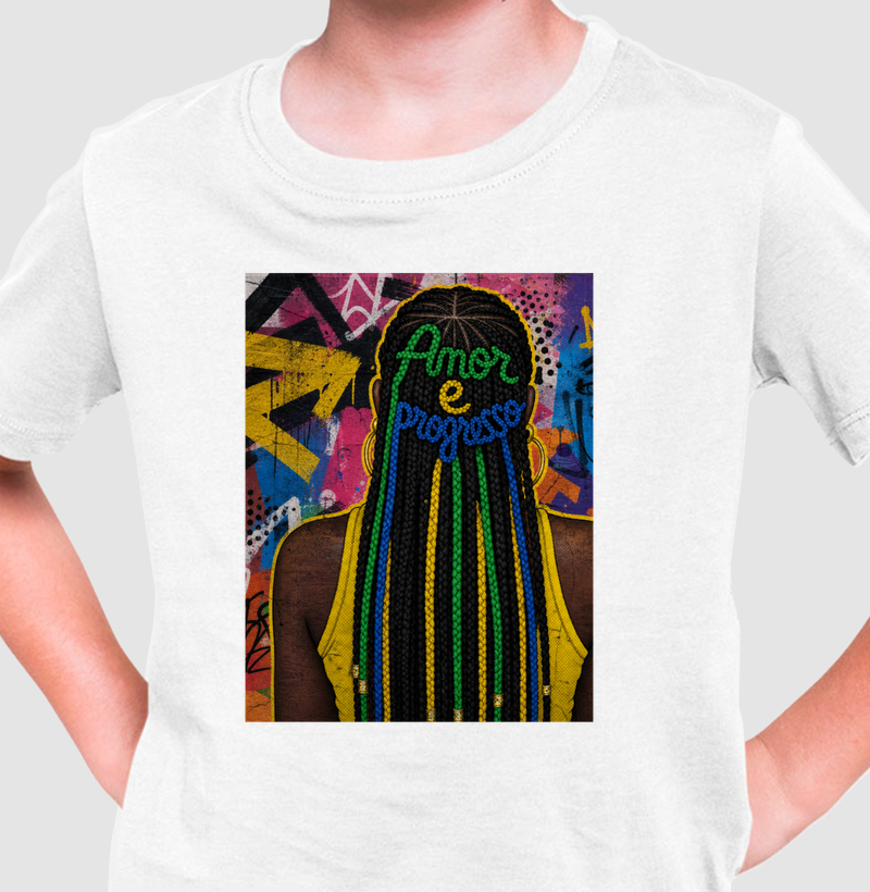 Camiseta Infantil Amor e Progresso