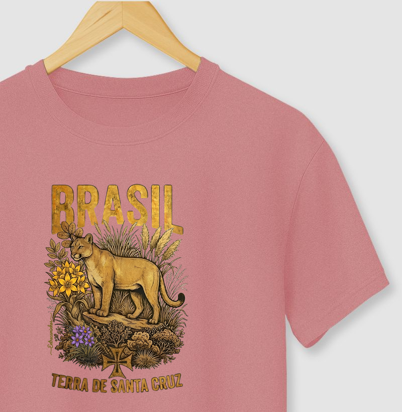 Onça-parda e Planta Canela-de-ema em destaque