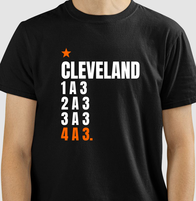 Camiseta Cleveland: De 1 a 3 para 4 a 3