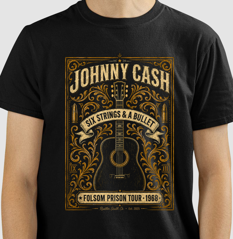 Camiseta Country Folson  – Six Strings & a Bullet