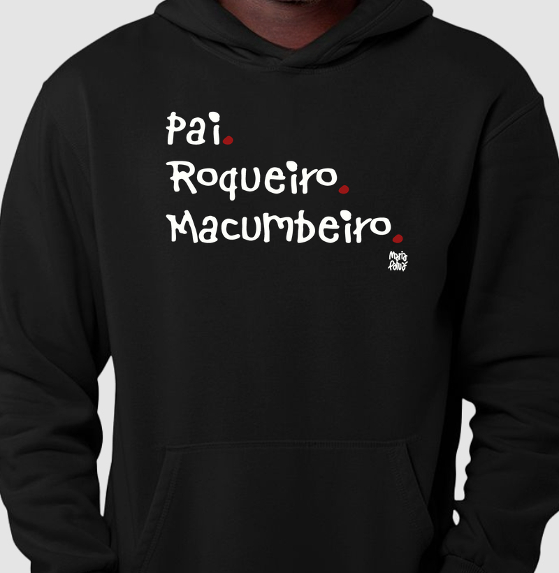 Moletom com Capuz Pai, Roqueiro & Macumbeiro Colors Maria Patuá