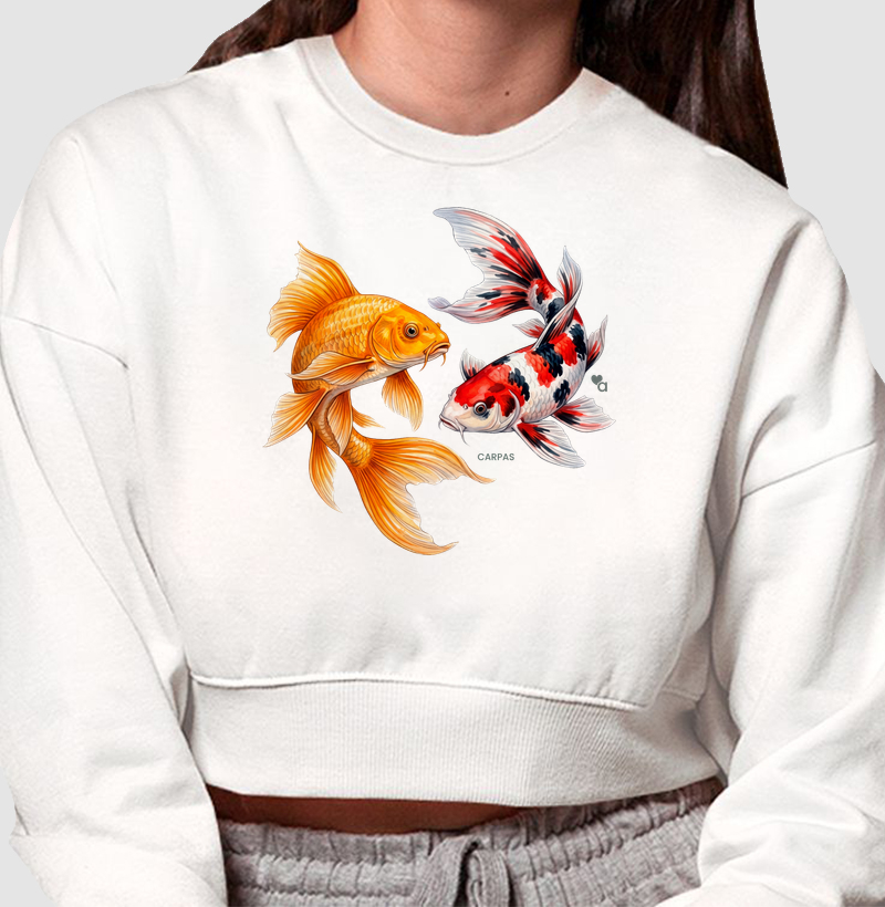 Peixes - Carpas - Moletom Cropped
