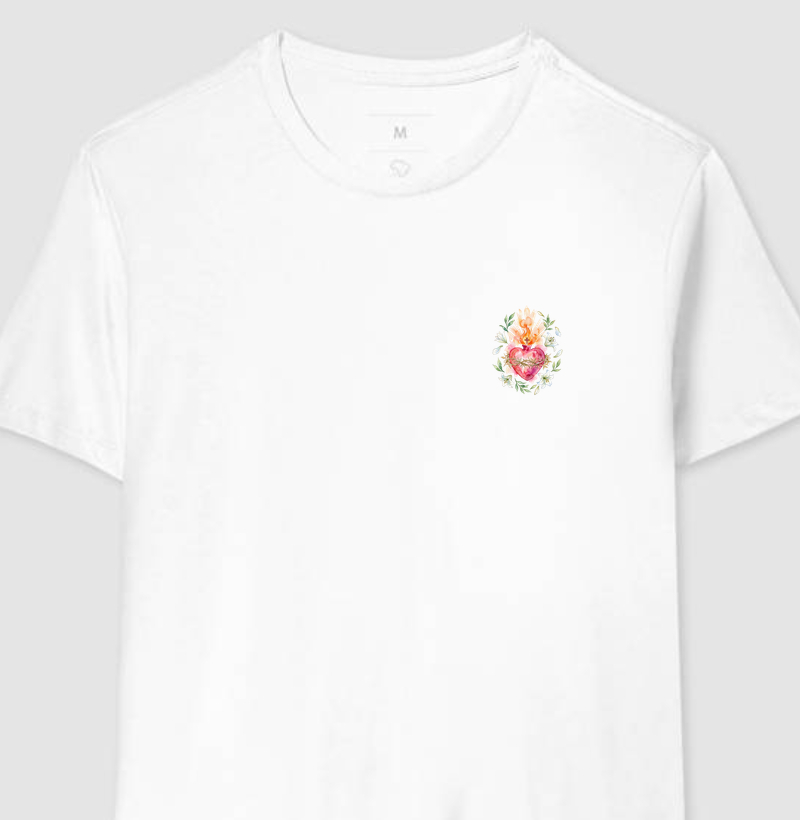 Sagrado Coração de Jesus Pocket Aquarela - Camiseta