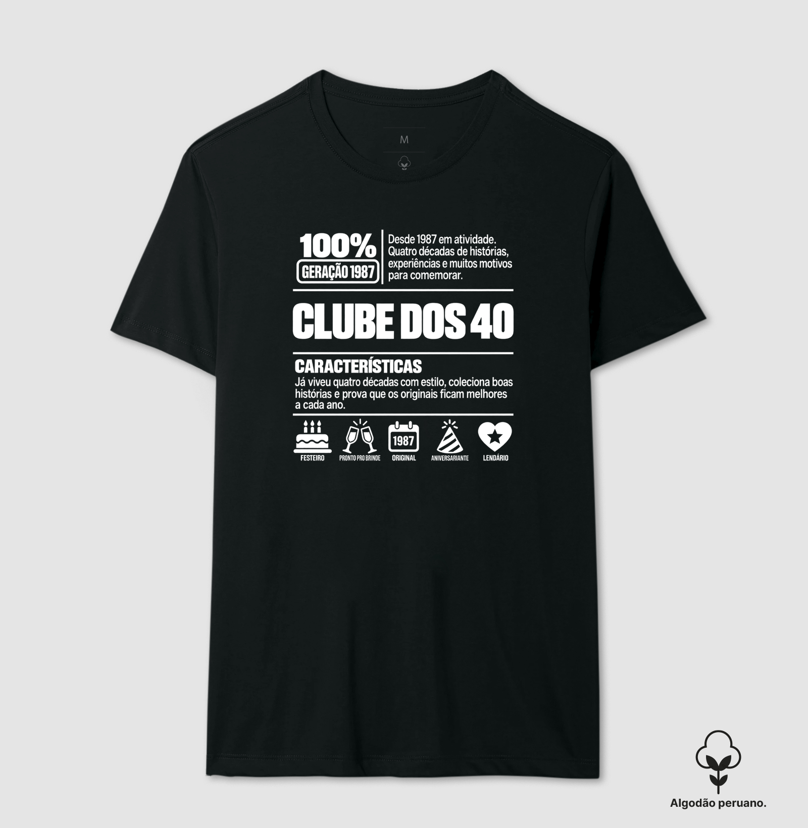 Significado Clube Dos 40 1987 - Camiseta Algodão Peruano