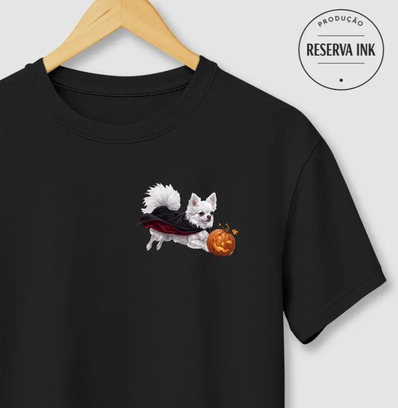 Chihuahua Branco Pelo Longo - Halloween