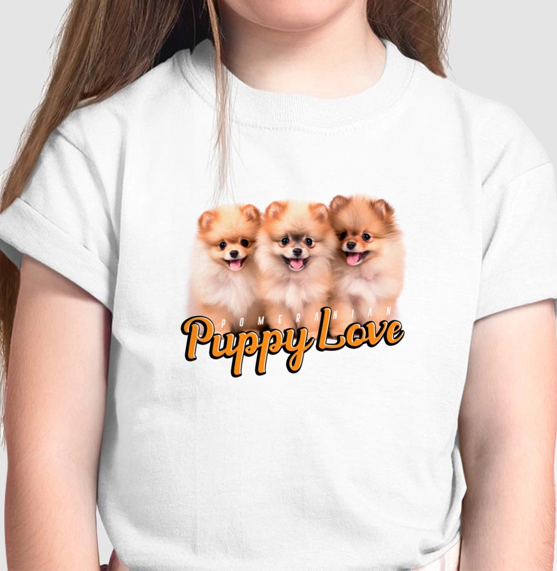 Camiseta Infantil Pomerania Puppy Love