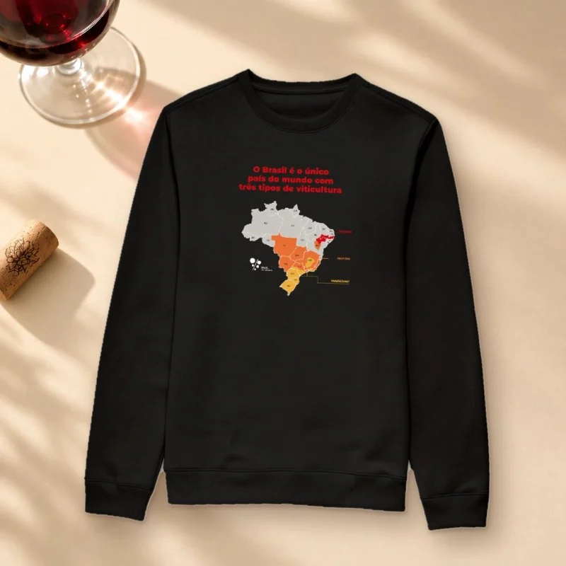 Suéter Mapa - Brasil de Vinhos - Suéter Moletom