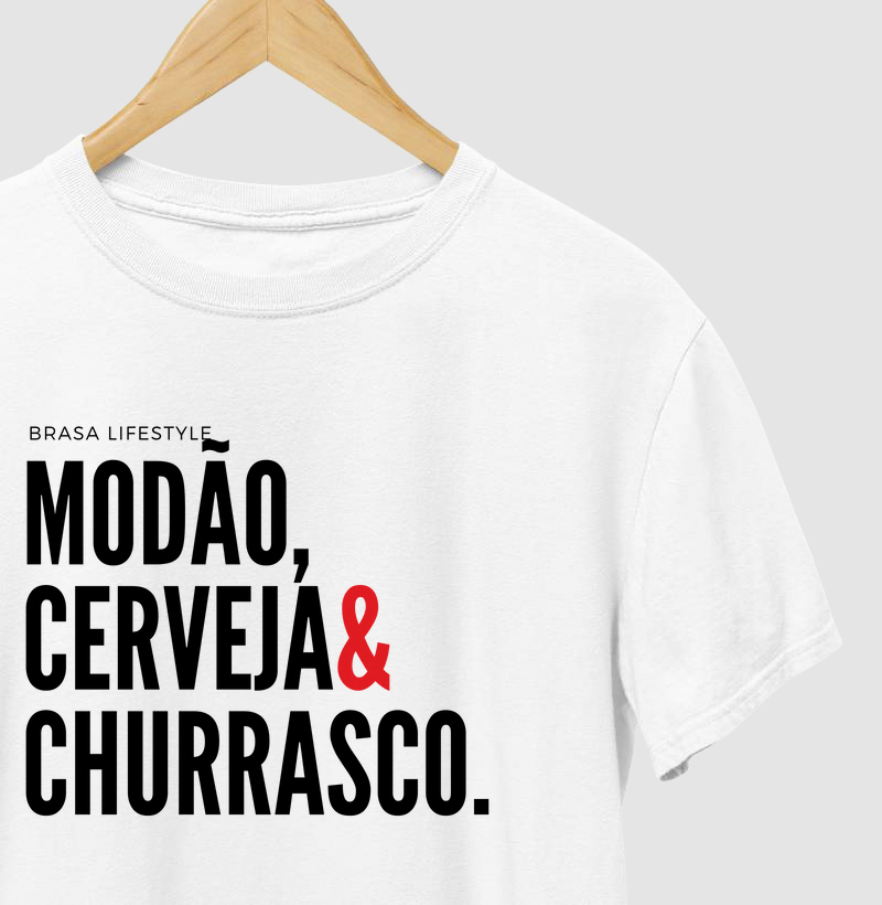 Modão, Cerveja e Churrasco - Camiseta Brasa