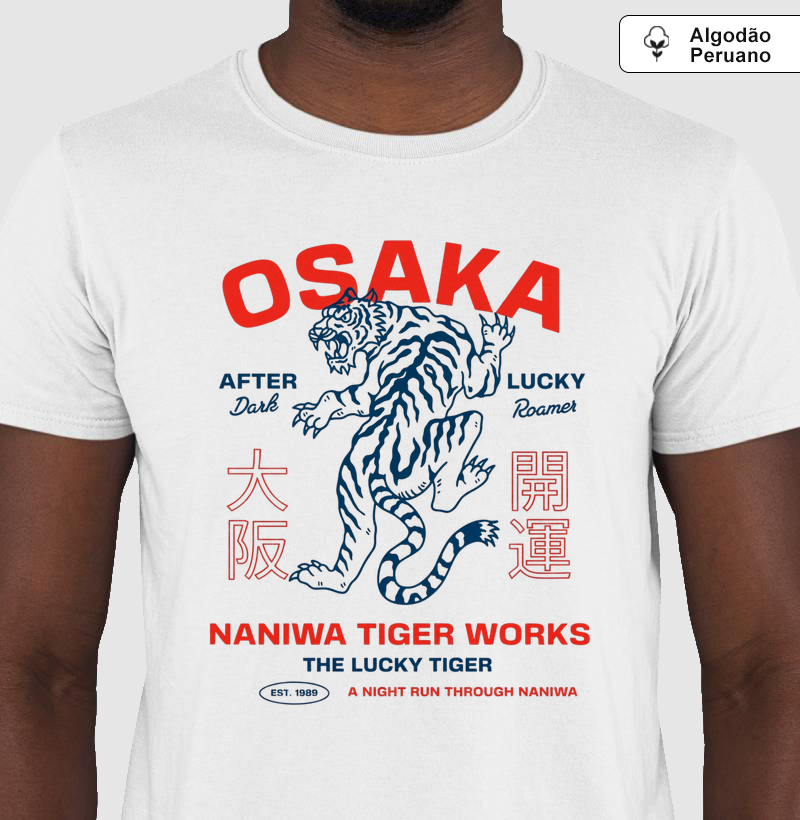 Camiseta Osaka Lucky Tiger Algodão Peruano - Camiseta Algodão Peruano