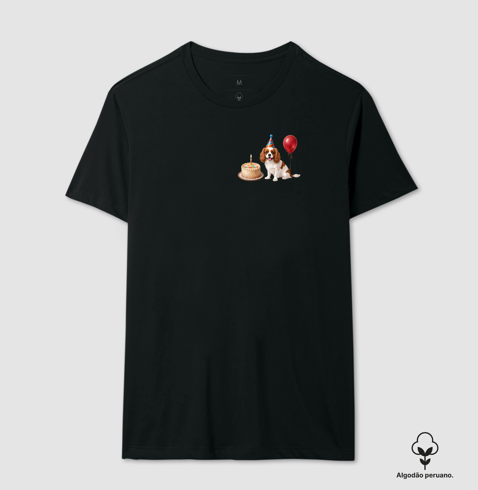 Cavalier King - Aniversário - Camiseta Algodão Peruano
