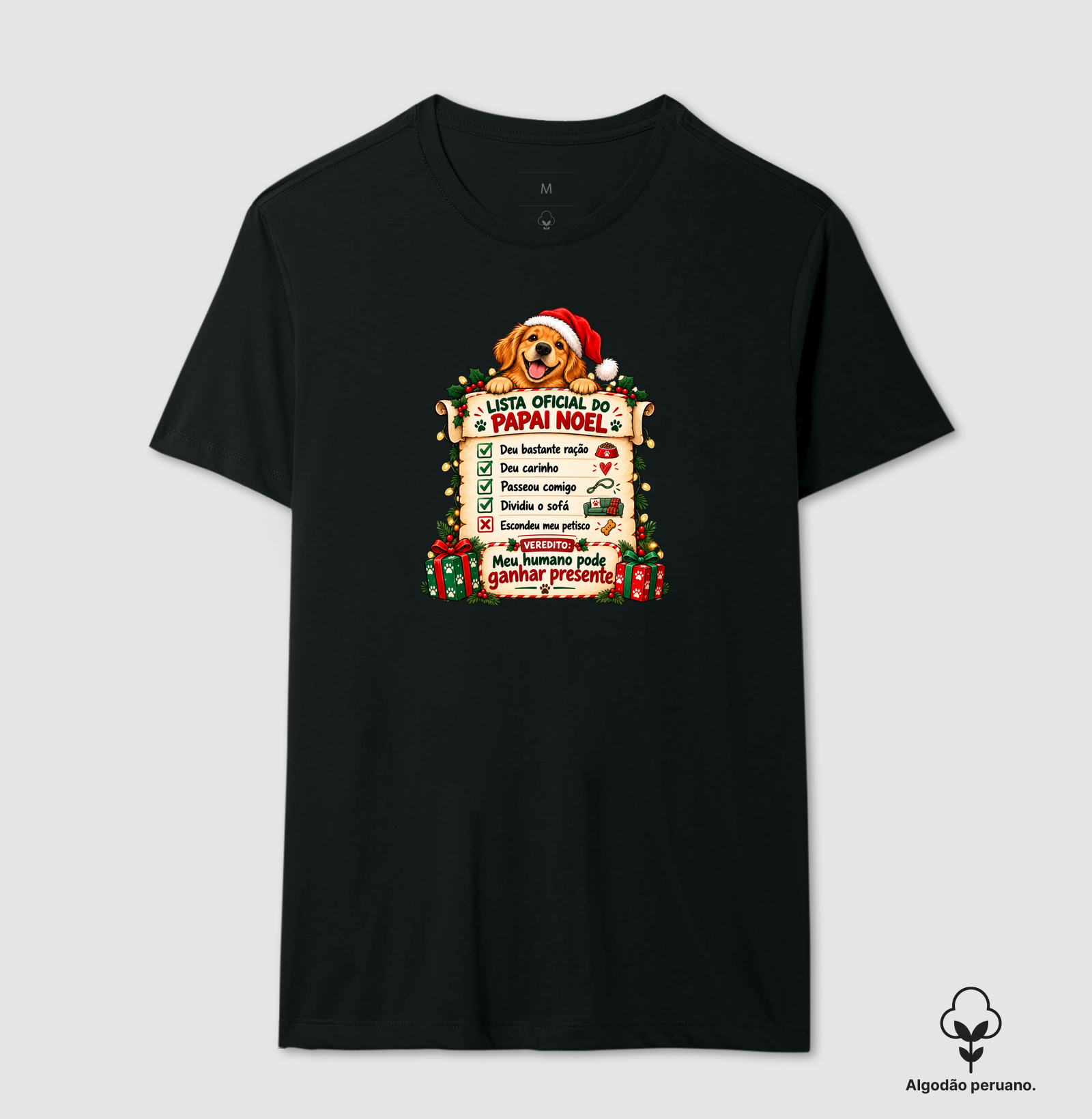 Carta do Papai Noel - Camiseta Algodão Peruano