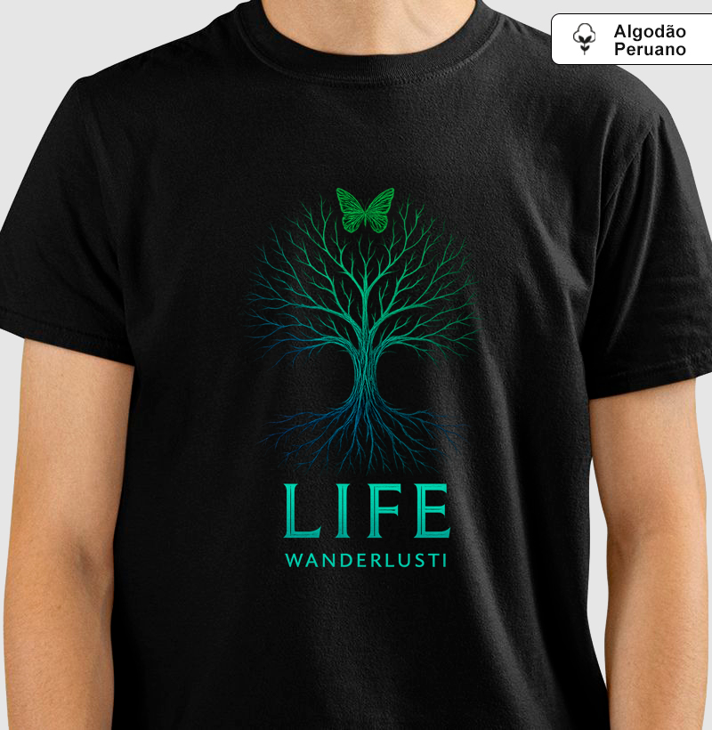 Camiseta Algodão Peruano Árvore Cósmica