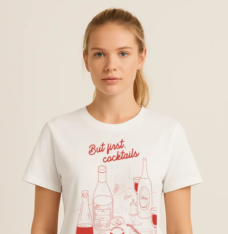 Camiseta But First Cocktails