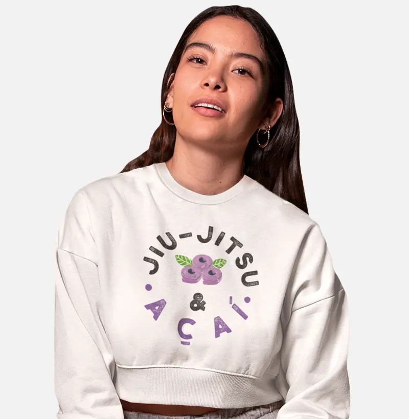 Jiu jitsu e Acai Cropped Moletom