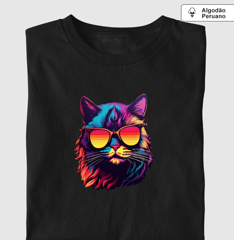 Cat with the glass II - Produto Premium - Algodão Peruano