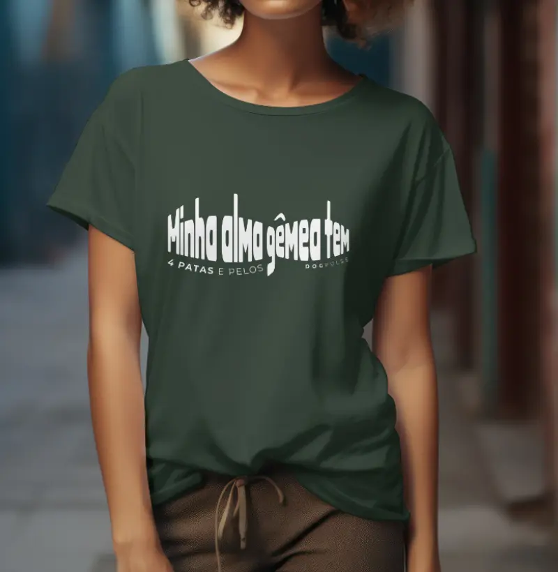 Camiseta Minha Alma Gêmea Tem 4 Patas e Pelos Dog Pulse