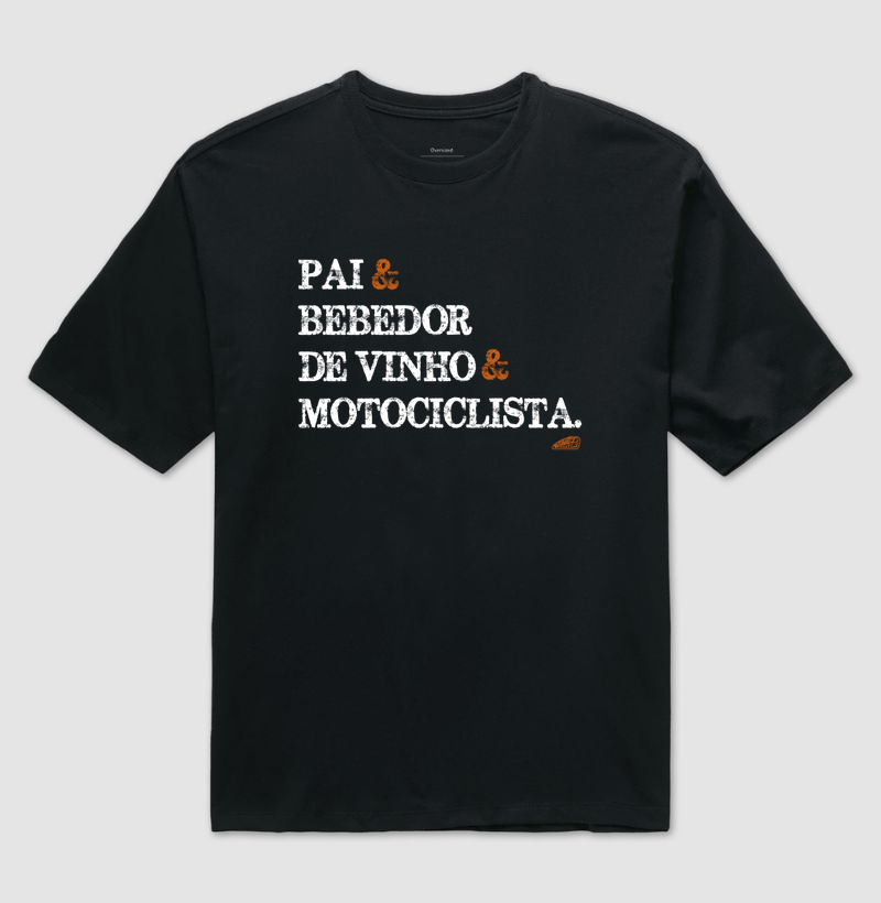 Pai bebedor de vinho Motociclista