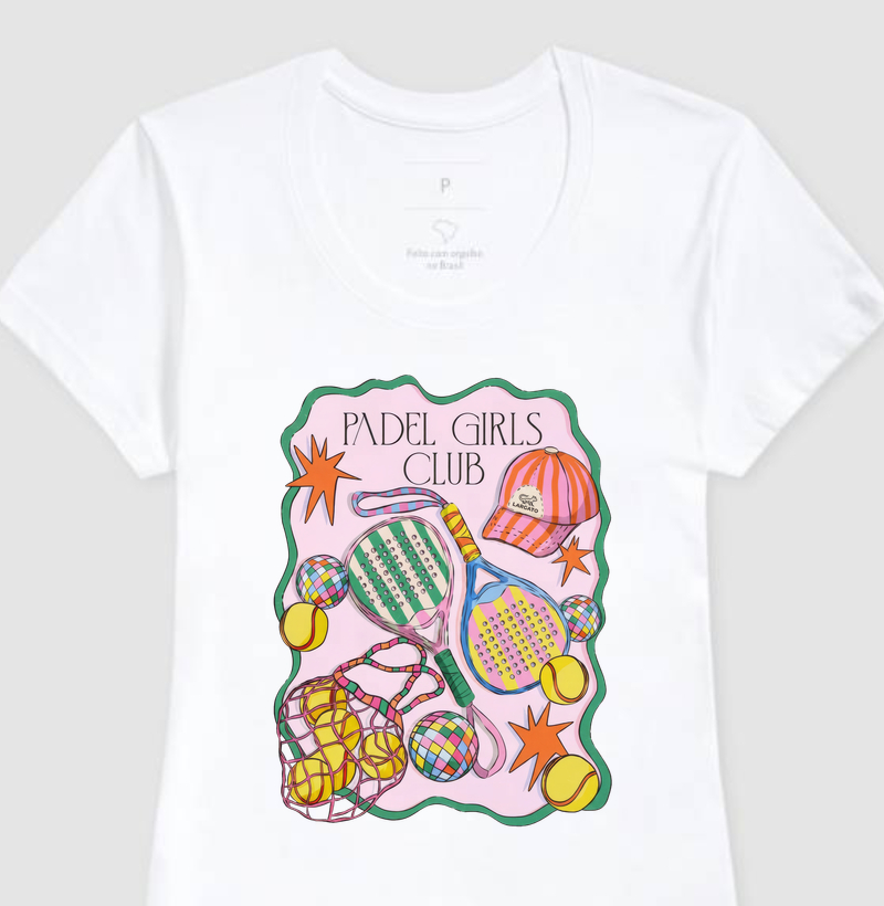 Camiseta Feminina Padel Girls Club Retrô