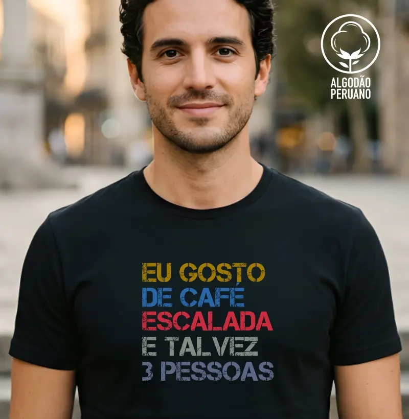 Camiseta Falésia & Magnésio | Café, Escalada & Pouca Gente