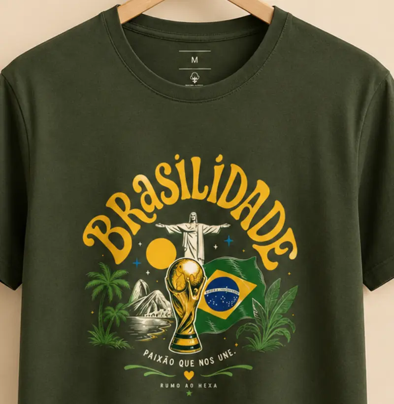Brasilidade do Hexa! - Algodão Peruano (Verde Musgo)