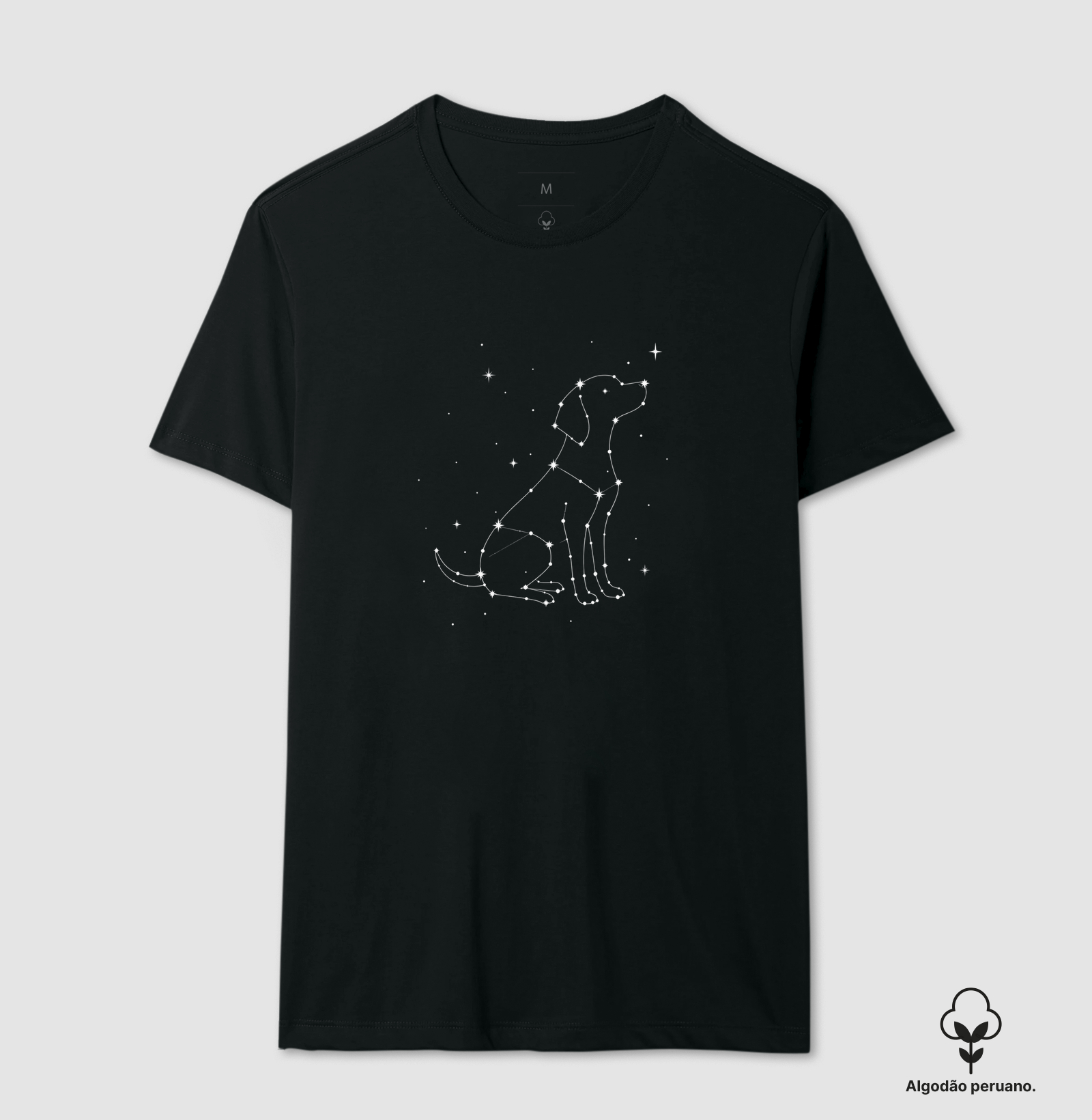 Constelação de Cachorro - Camiseta Algodão Peruano