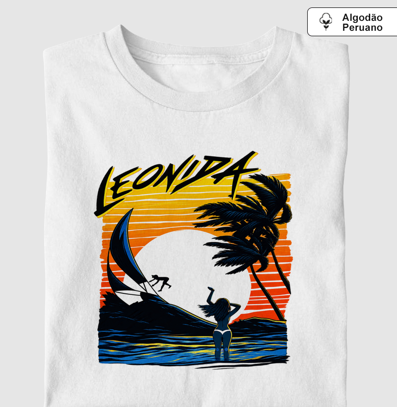 Camiseta Algodão Peruano Jason (GTA 6) retrô "Sunset Beach" de Leonida - Camiseta Algodão Peruano