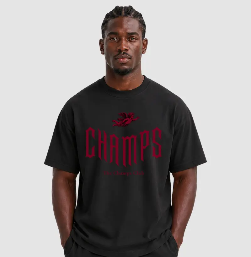 Camiseta Oversized Preta Champs Heritage