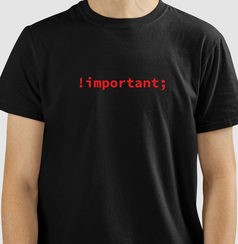 Camiseta CSS Important