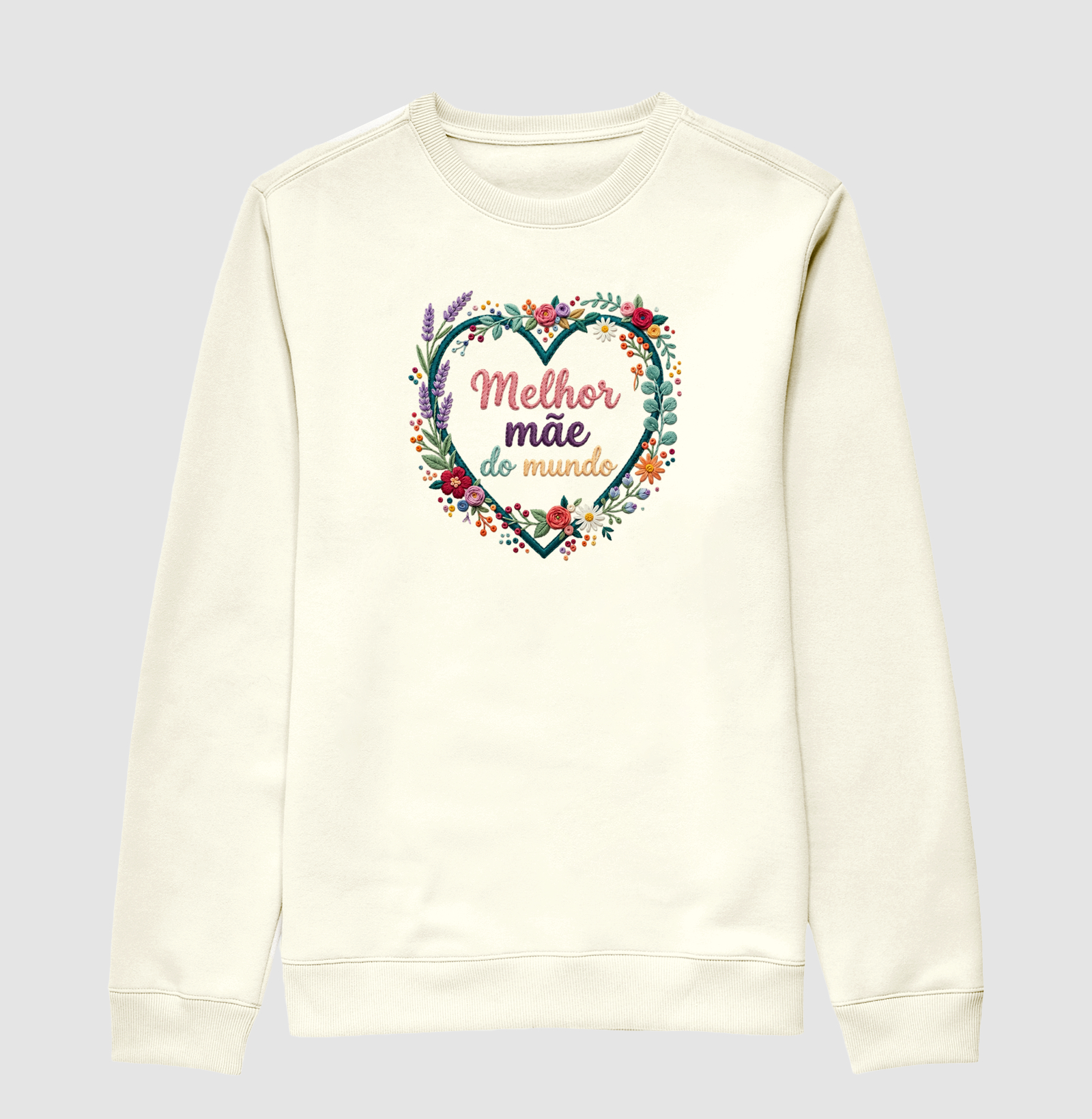 Melhor mãe do mundo - Coração bordado
