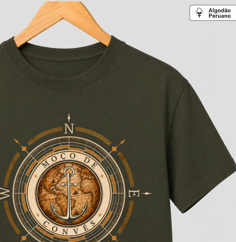 Moço de Convés - Carta de Bordo - Camiseta Algodão Peruano