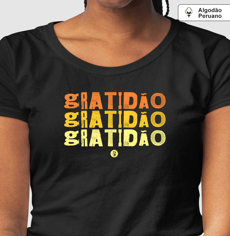 Camiseta GRATIDÃO / Laranja
