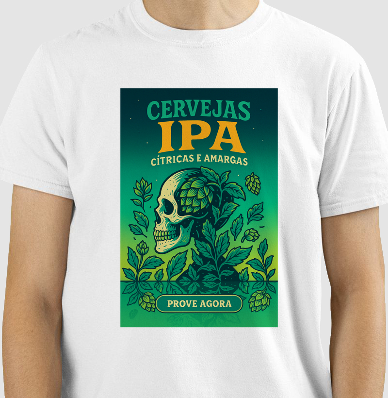 Camiseta IPA Cítricas e Amargas – Estilo Cerveja Artesanal e Lúpulo