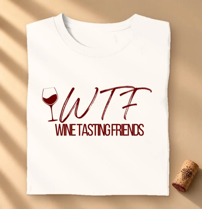 Camiseta Vinho - WTF - Wine Tasting Friends