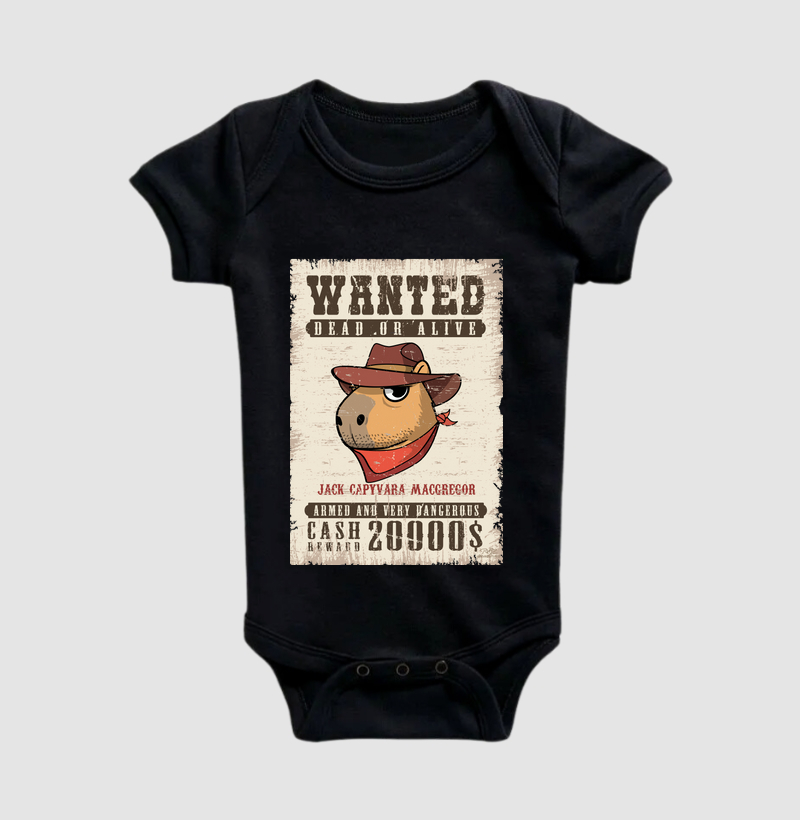 Camiseta Wanted Capivara - Body Infantil