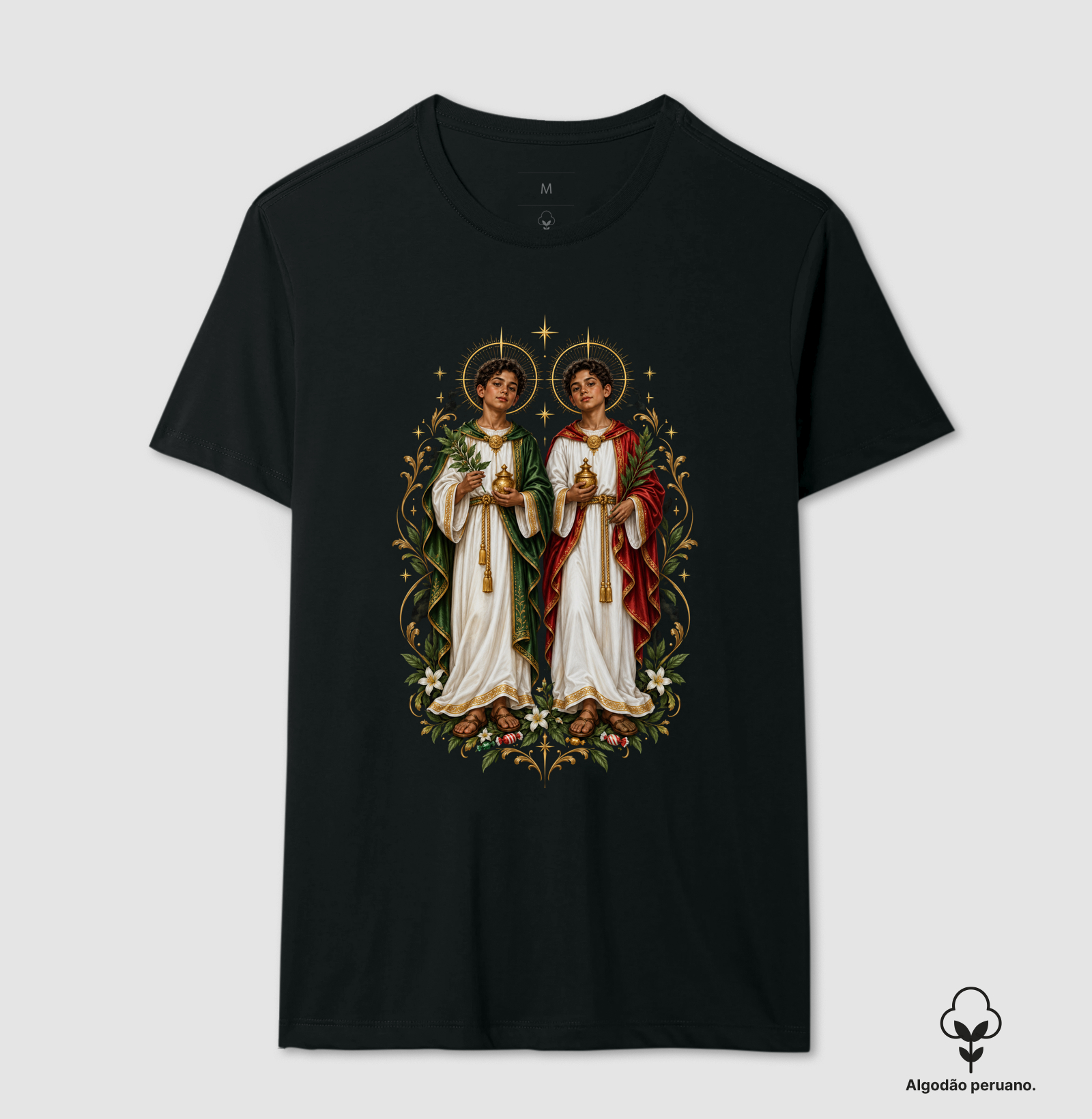 São Cosme e São Damião - Camiseta Algodão Peruano