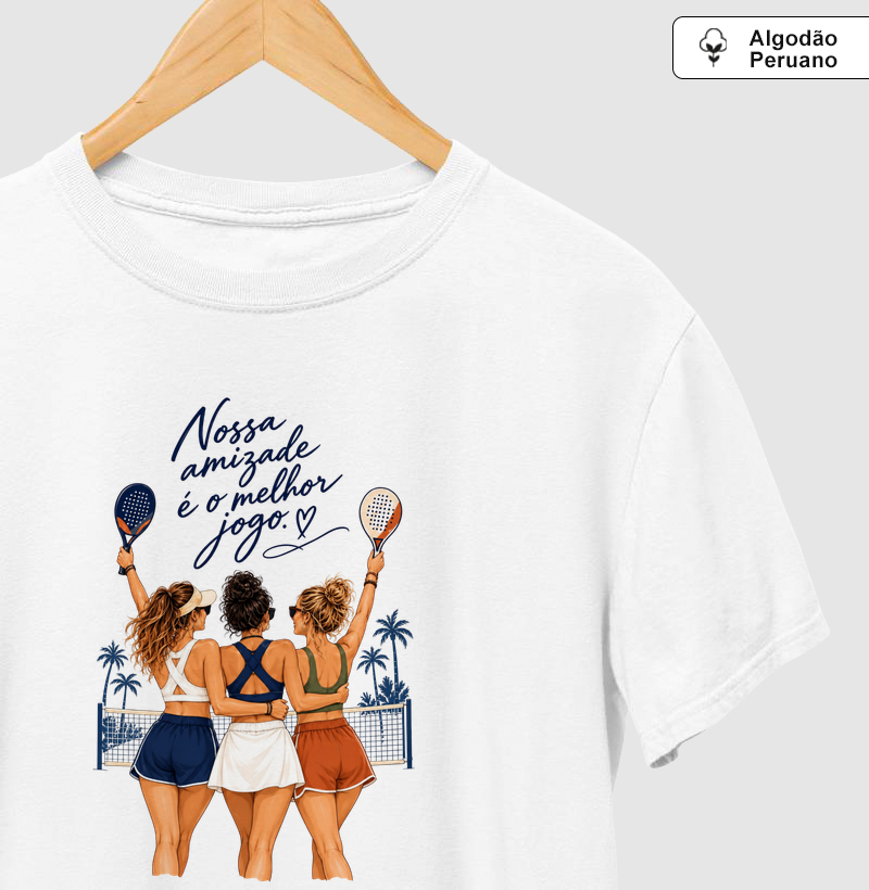 Nossa amizade é o melhor jogo Algodão Peruano - Camiseta Algodão Peruano