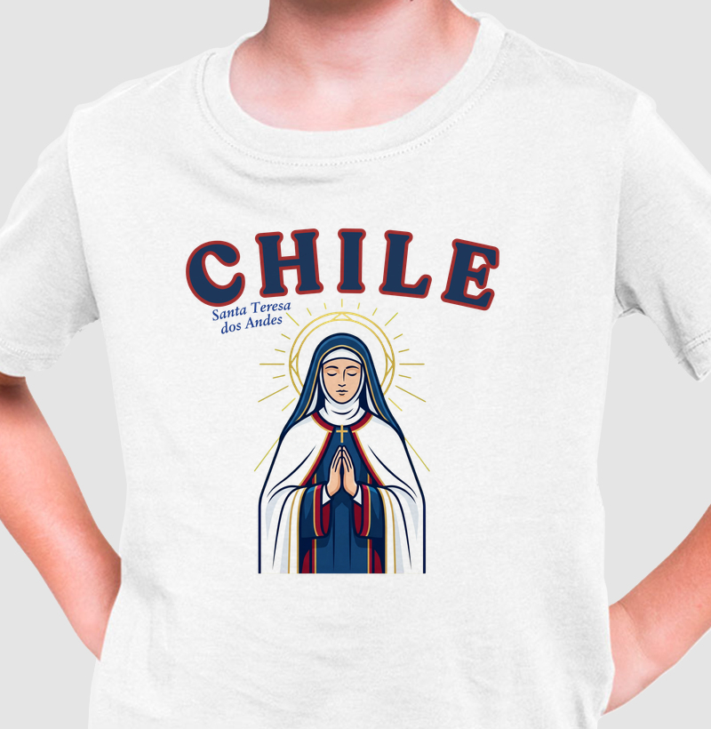 Camiseta Infantil Chile Santa Teresa dos Andes