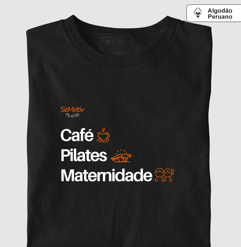 Café, pilates e maternidade