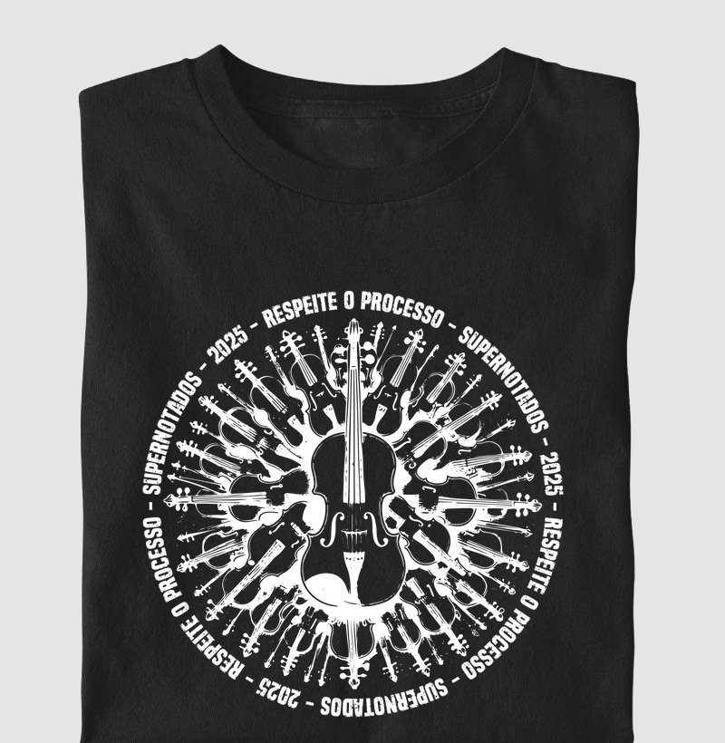 Camiseta Violino Esfera e Frase