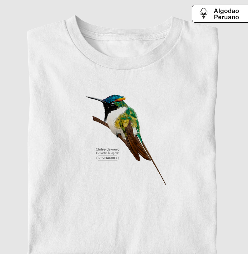 Aves do Brasil - Chifre-de-ouro - Algodão Peruano