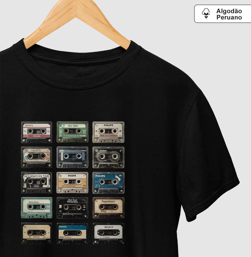 Camiseta Algodão Peruano Mix Tapes - Camiseta Algodão Peruano