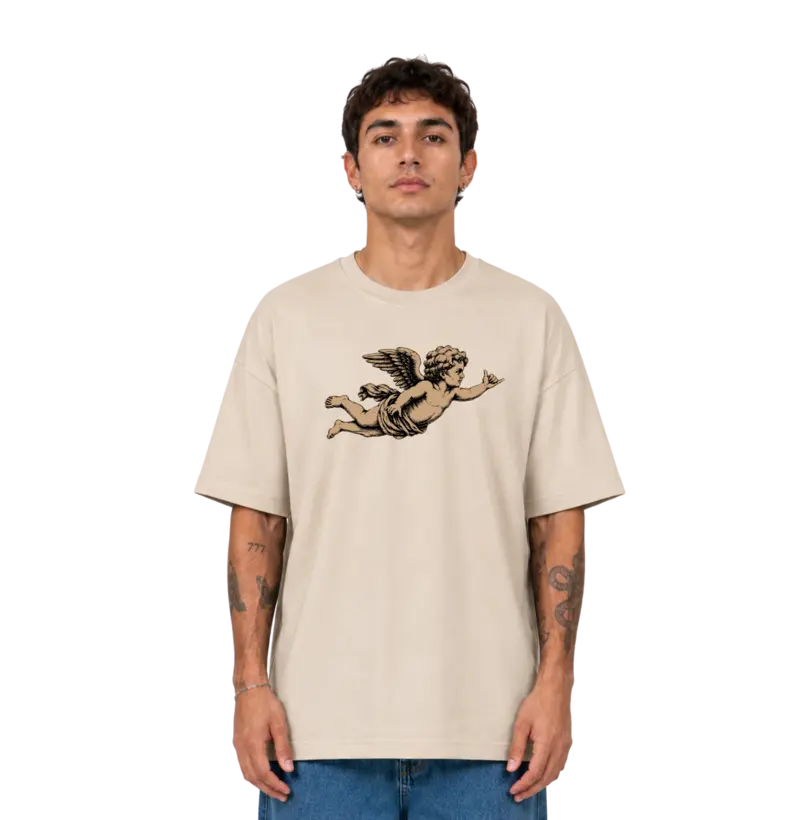 Camiseta Oversized Areia Champs Heritage Cherub