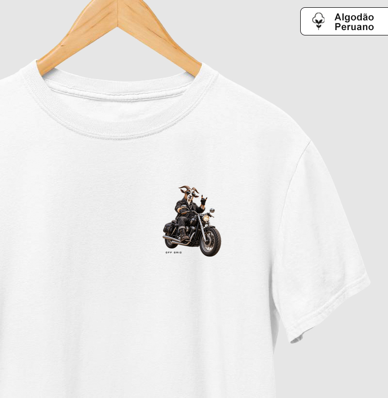 Cabra Motociclista - Camiseta Algodão Peruano