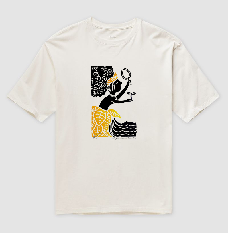 Camiseta Orixá Oxum Senhora das Águas Doces | Xilogravura do Benedito