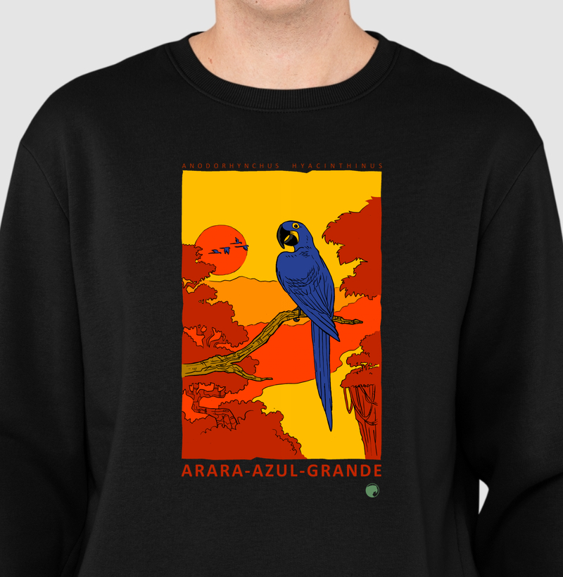 Arara-azul - Suéter Moletom