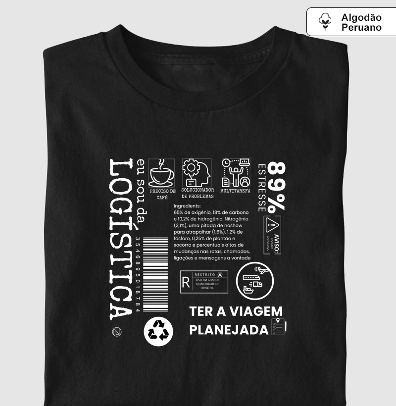 Camiseta logística algodão peruano