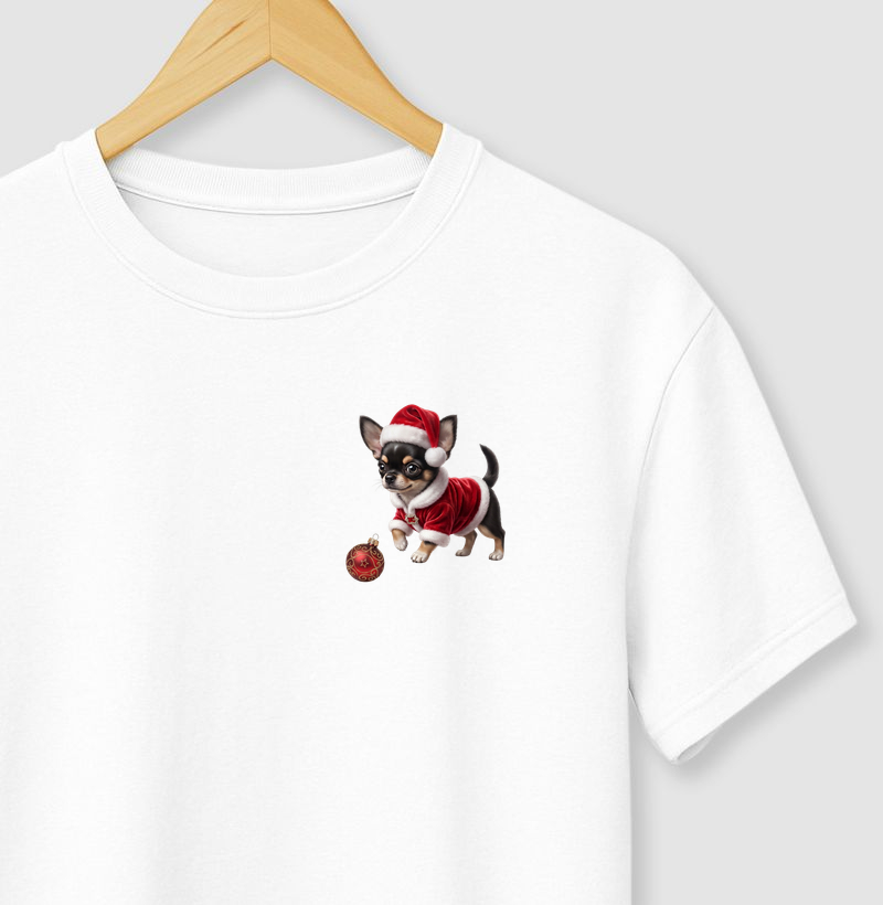 Chihuahua Preto - Natal - Camiseta