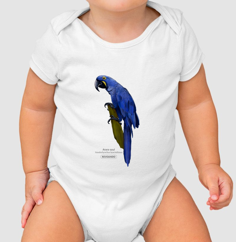 Aves do Brasil - Arara-azul - Body Infantil