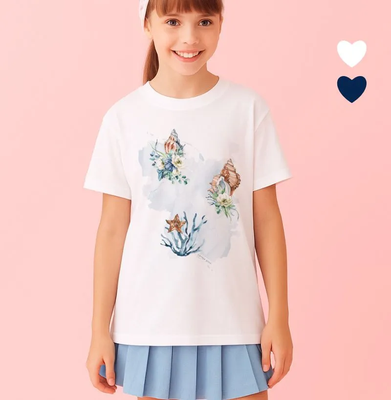 Camiseta Infantil Ilustrada Mapa do Mar