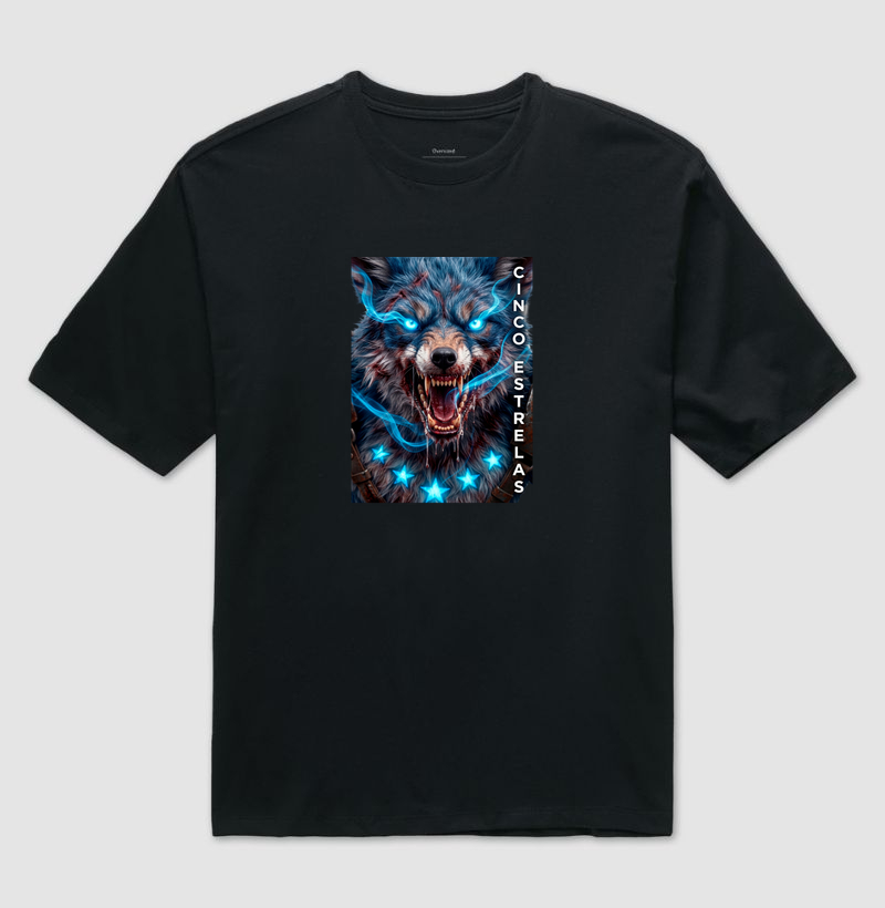 Camiseta Oversized Cruzeiro - 5 Estrelas